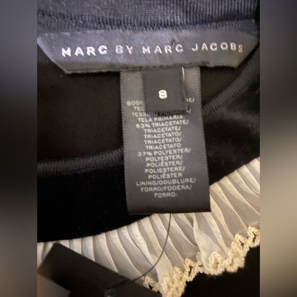 NWT Marc by Marc Jacobs SZ 8 Irving Tie Dress Velvet Chiffon Trim Whimsical Goth - Picture 10 of 16